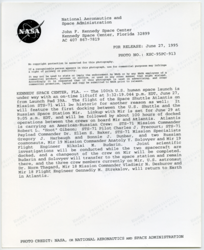 1995. Décollage de la navette spatiale Atlantis (Mission STS71) - Image 3