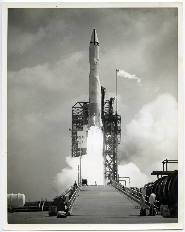 Atlas-Centaur rocket launching Surveyor 1, NASA photograph, 1966