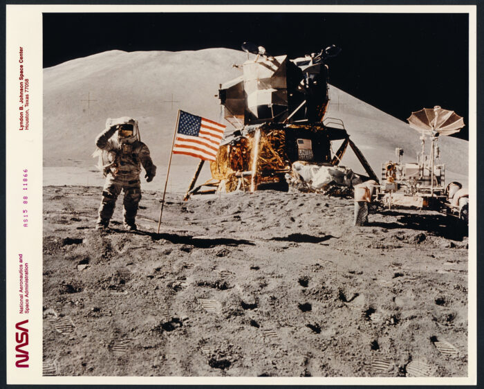 NASA – Apollo 15: James B. Irwin Saluting the American Flag (1971) — #2612