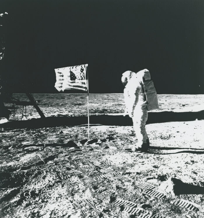 NASA – Apollo 11: Buzz Aldrin Beside the American Flag (1969) — #3823