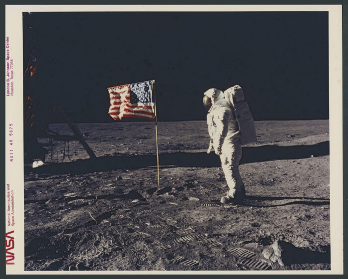 NASA – Apollo 11: Buzz Aldrin Before the American Flag (1969) — #4821